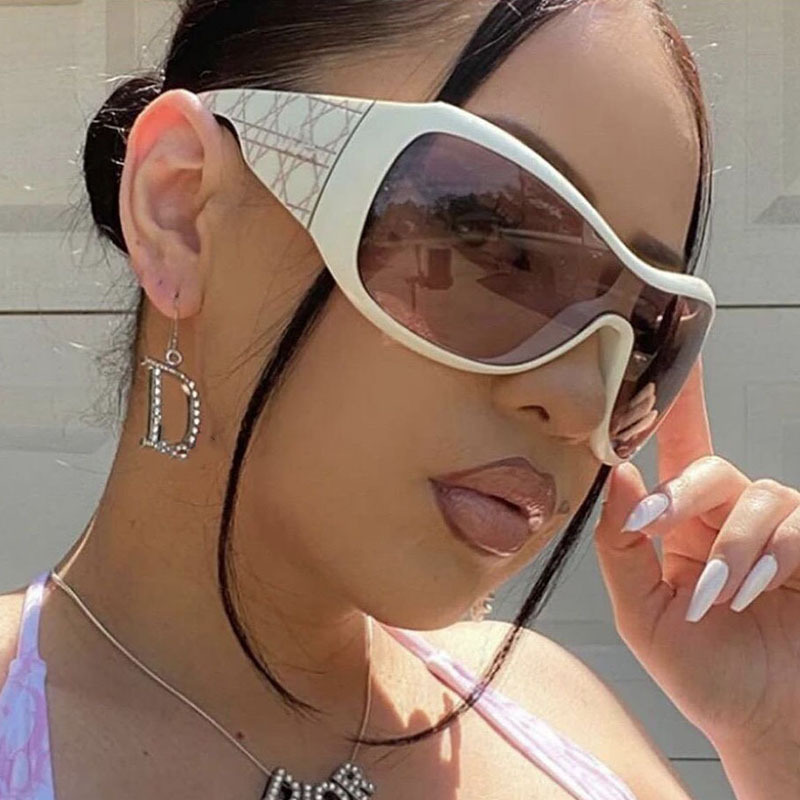 Extra-large frame mask sunglasses, outdoor Y2K European and American trendy and fashionable sunglasses, UV-resistant sports sunglasses full figure