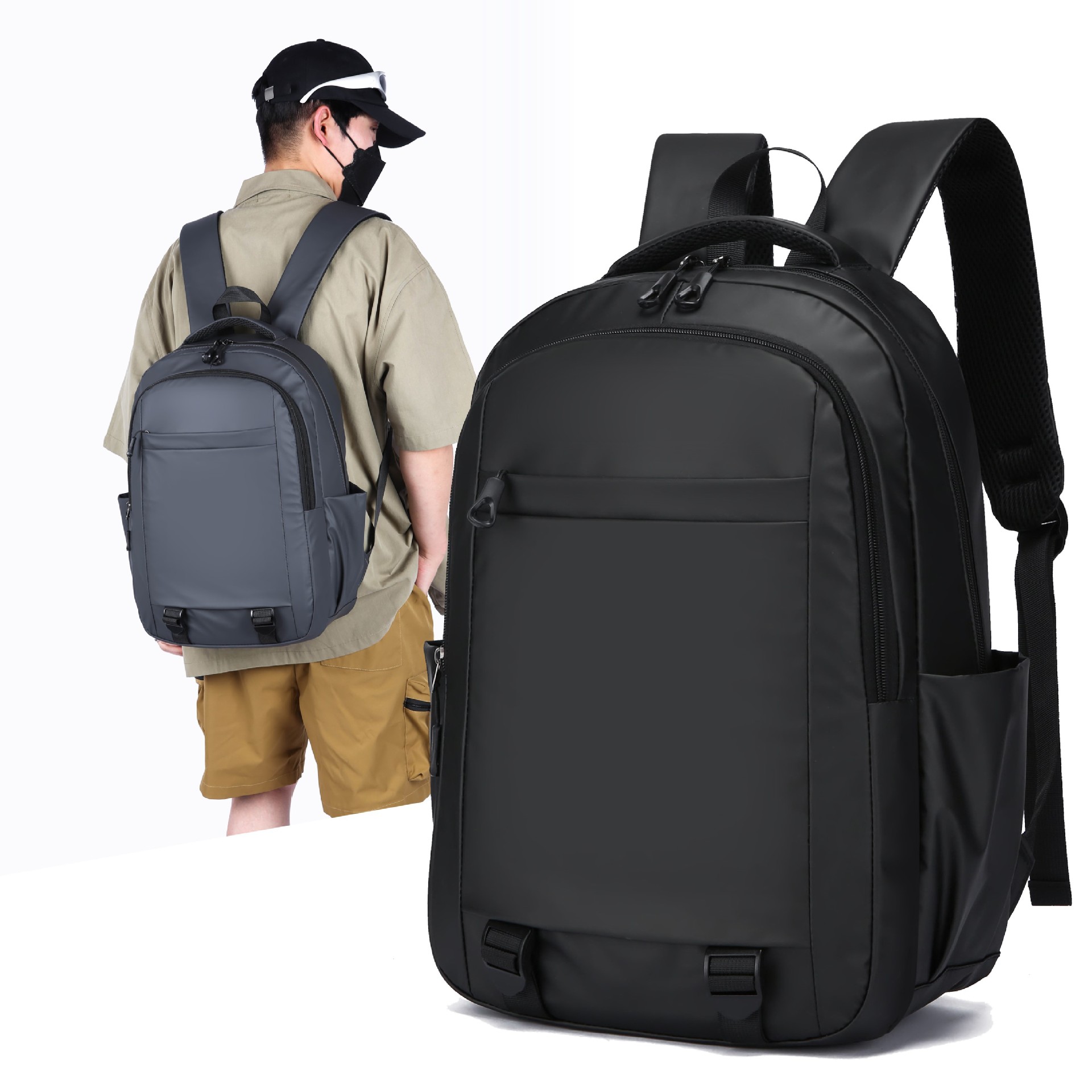 Cross-border wholesale commuting computer bags, large-capacity simple schoolbags for junior and senior high school students, foreign trade backpacks for men, Korean version business full figure