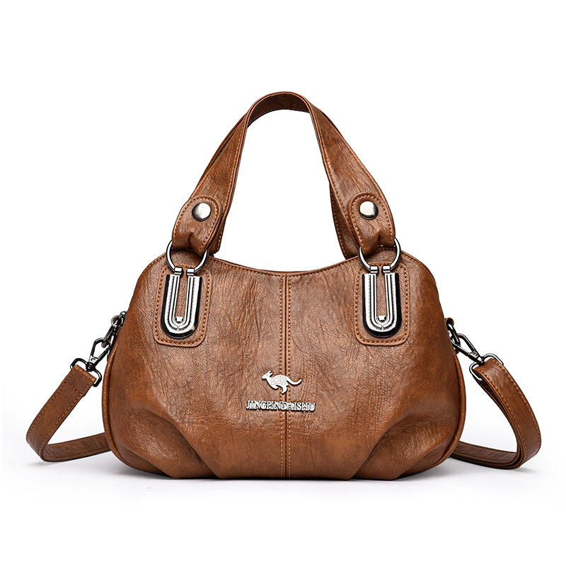 Cross-border bestsellers: Women's retro tote bag, versatile middle-aged mom bag, multi-layered large-capacity single-shoulder crossbody bag Item Picture