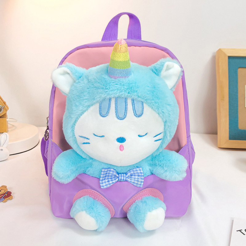 The 2022 new children's schoolbag is cartoonish and cute, transforming into a plush cat backpack for girls and kindergartens Application Scenario