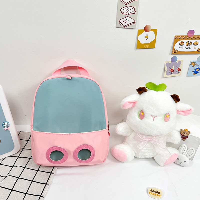 Children's schoolbag cartoon doll backpack 2022 New style fashionable and cute color-blocking plush small backpack for boys and girls Application Scenario