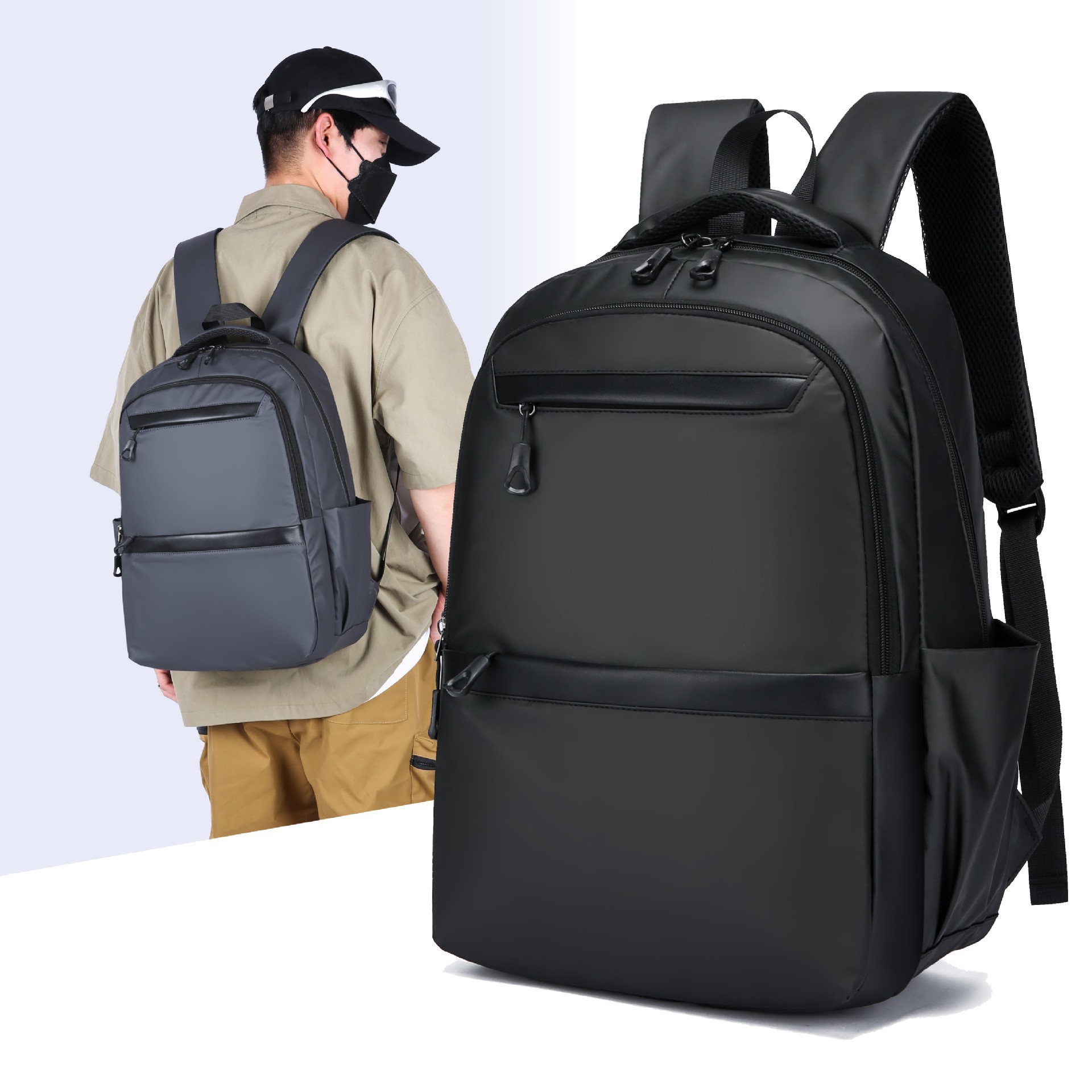 New large-capacity schoolbags for junior and senior high school students, simple commuting computer bags, foreign trade backpacks for men, Korean version cross-border wholesale full figure