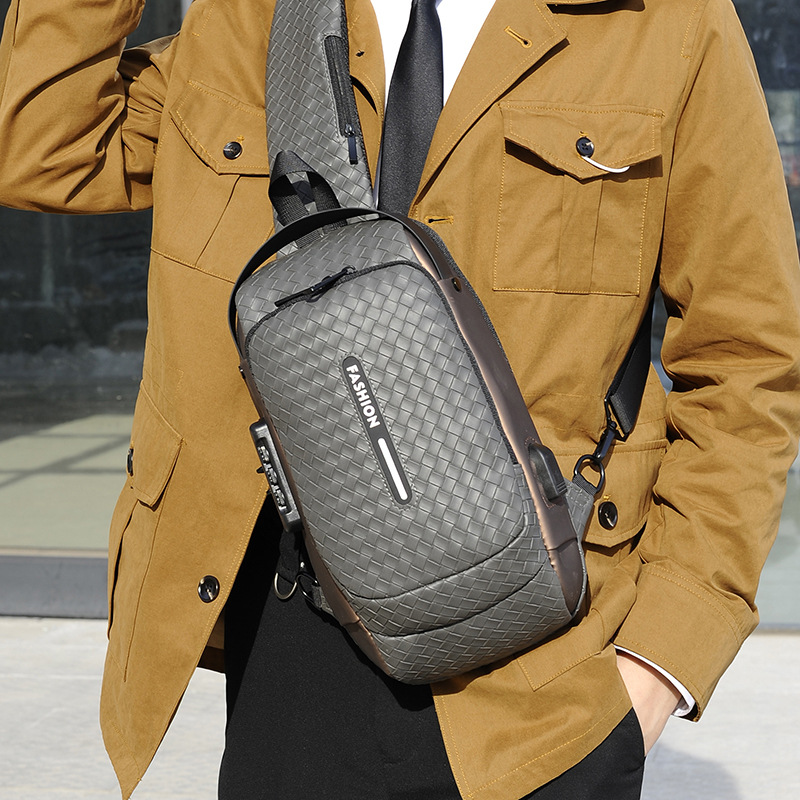 Cross-border men's chest bag, anti-theft password lock, single-shoulder bag, casual and simple crossbody bag, water-resistant outdoor storage chest bag Application Scenario
