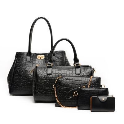 The first generation of the classic cross-border women's bag, the crocodile pattern mother-and-child bag five-piece set, single-shoulder crossbody handbag for Spring 2024 is now available Item Picture