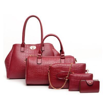 The first generation of the classic cross-border women's bag, the crocodile pattern mother-and-child bag five-piece set, single-shoulder crossbody handbag for Spring 2024 is now available details Picture