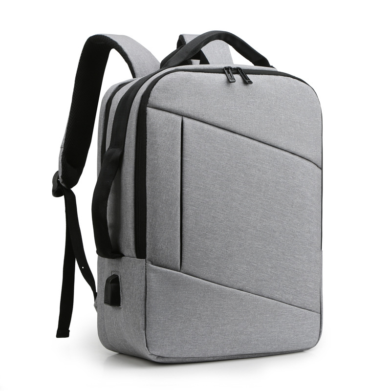 New multi-functional double-shoulder computer bag, simple college student schoolbag, business commuting luggage backpack with logo printing full figure