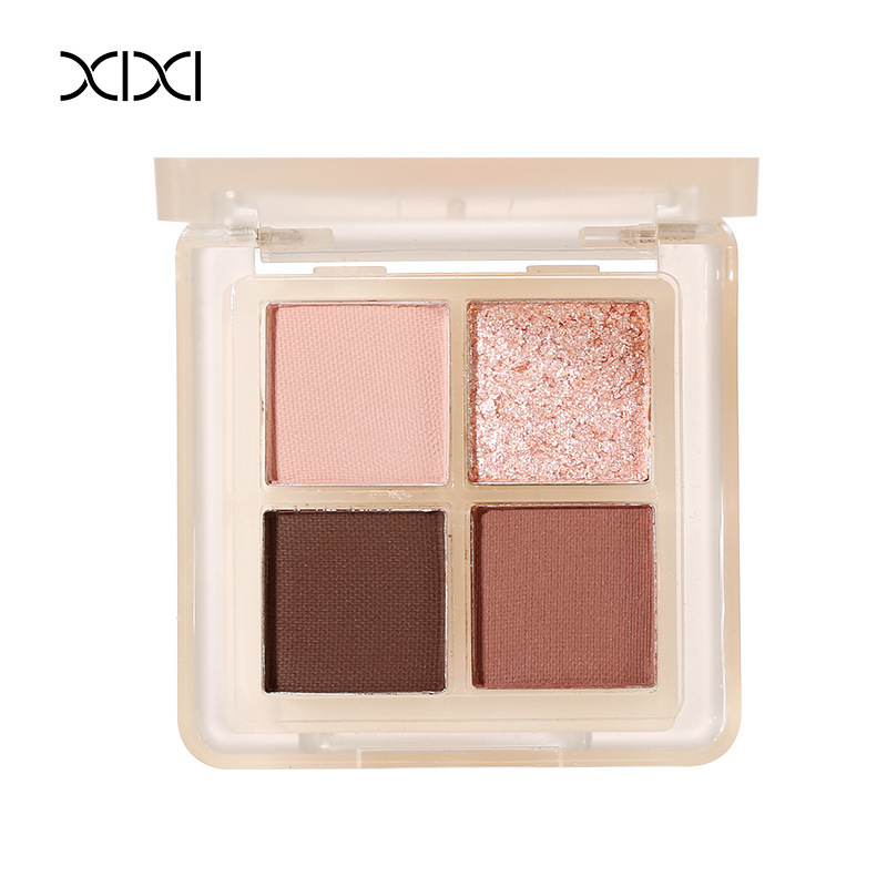 xixi Heartbeat Signal Four-color Eyeshadow, Pearlescent, matte, Sparkling, Daily Earth Tones, beginner's Eyeshadow palette Item Picture