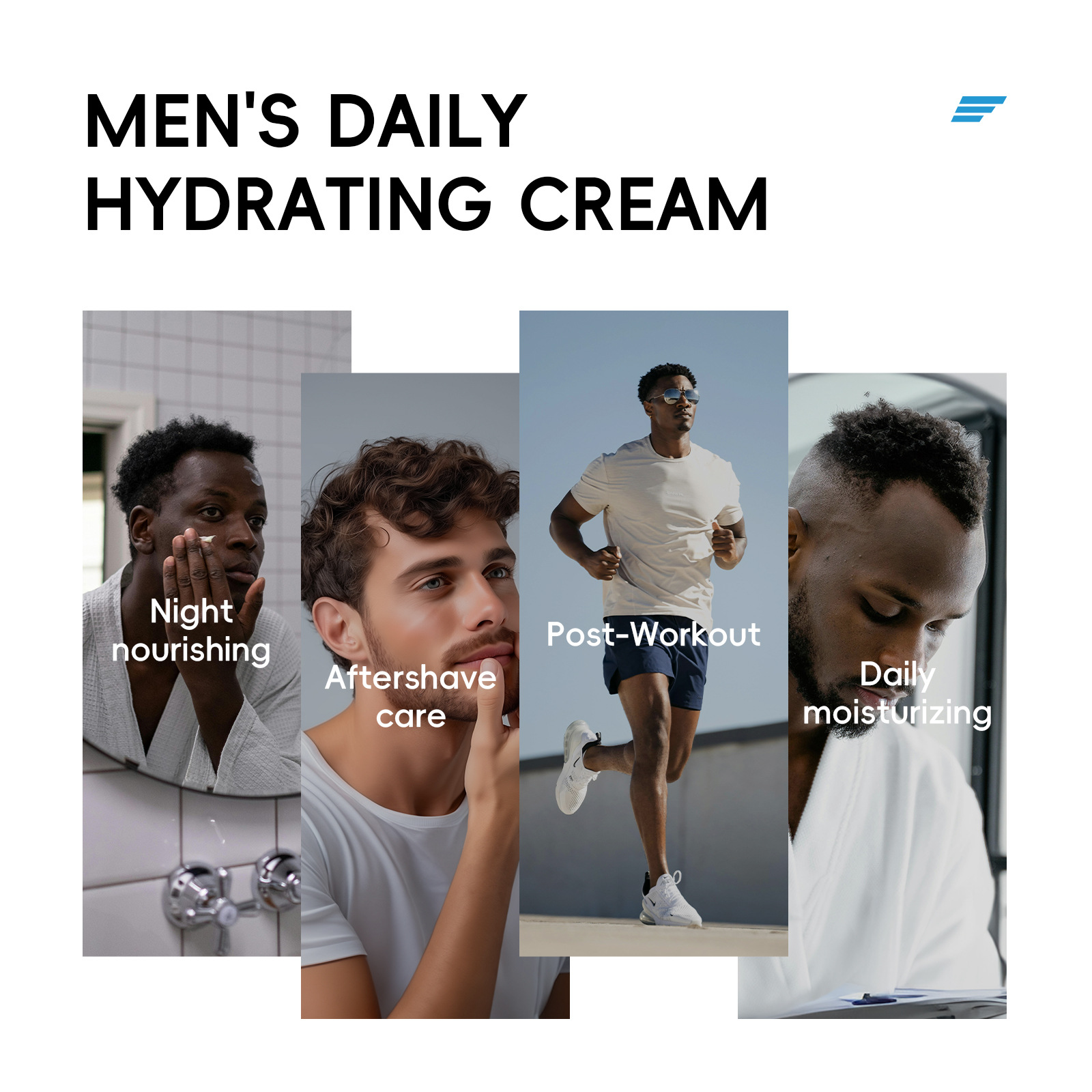 The new cross-border product LAIKOU men's Care Cream for hydrating, moisturizing and daily skin care, 150g, is in stock Specification drawing