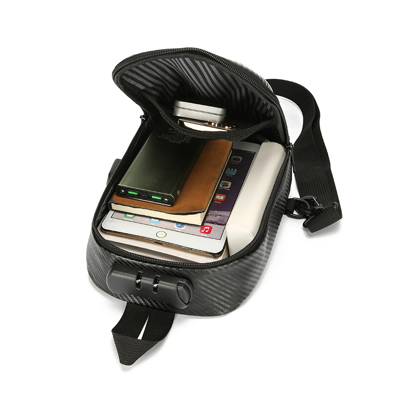 Hard shell chest bag, men's single-shoulder crossbody bag, multi-functional fashionable and casual crossbody bag, three-dimensional shaped small backpack, cross-border Application Scenario