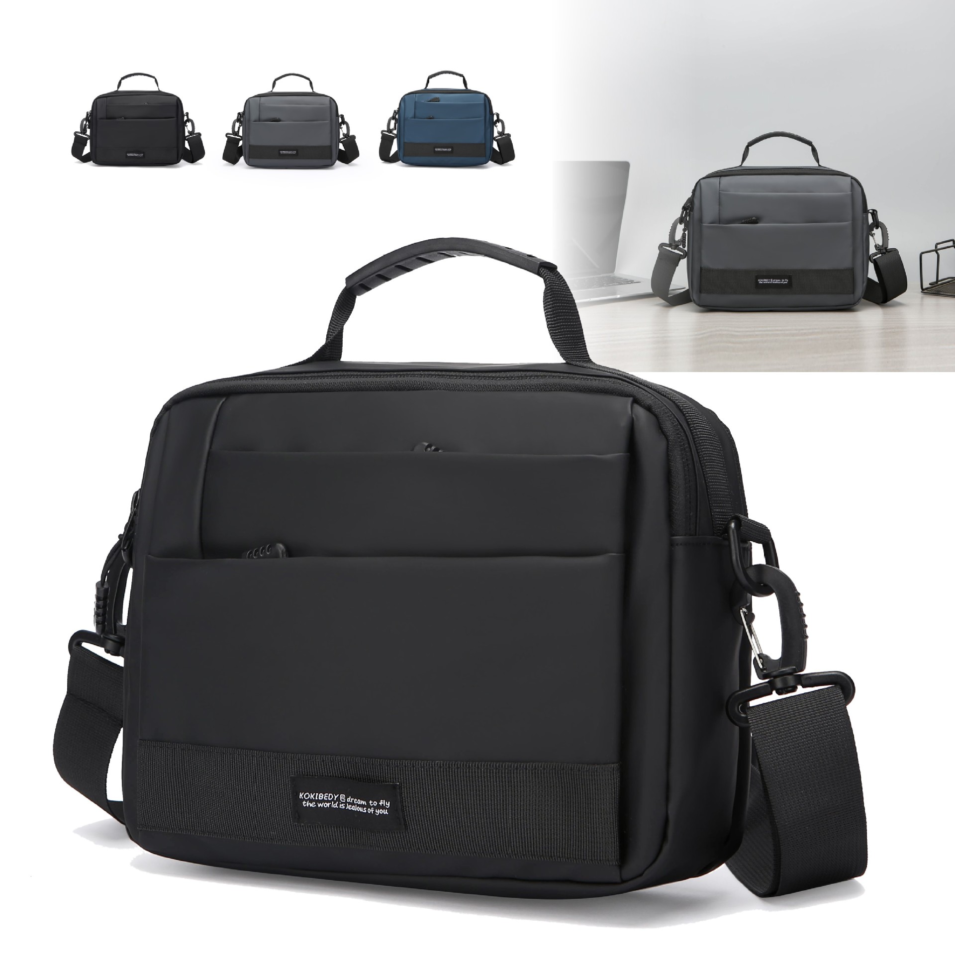 New horizontal multi-functional nylon bag for men, sporty and casual small bag, single-shoulder crossbody handbag, men's cross-border bag full figure