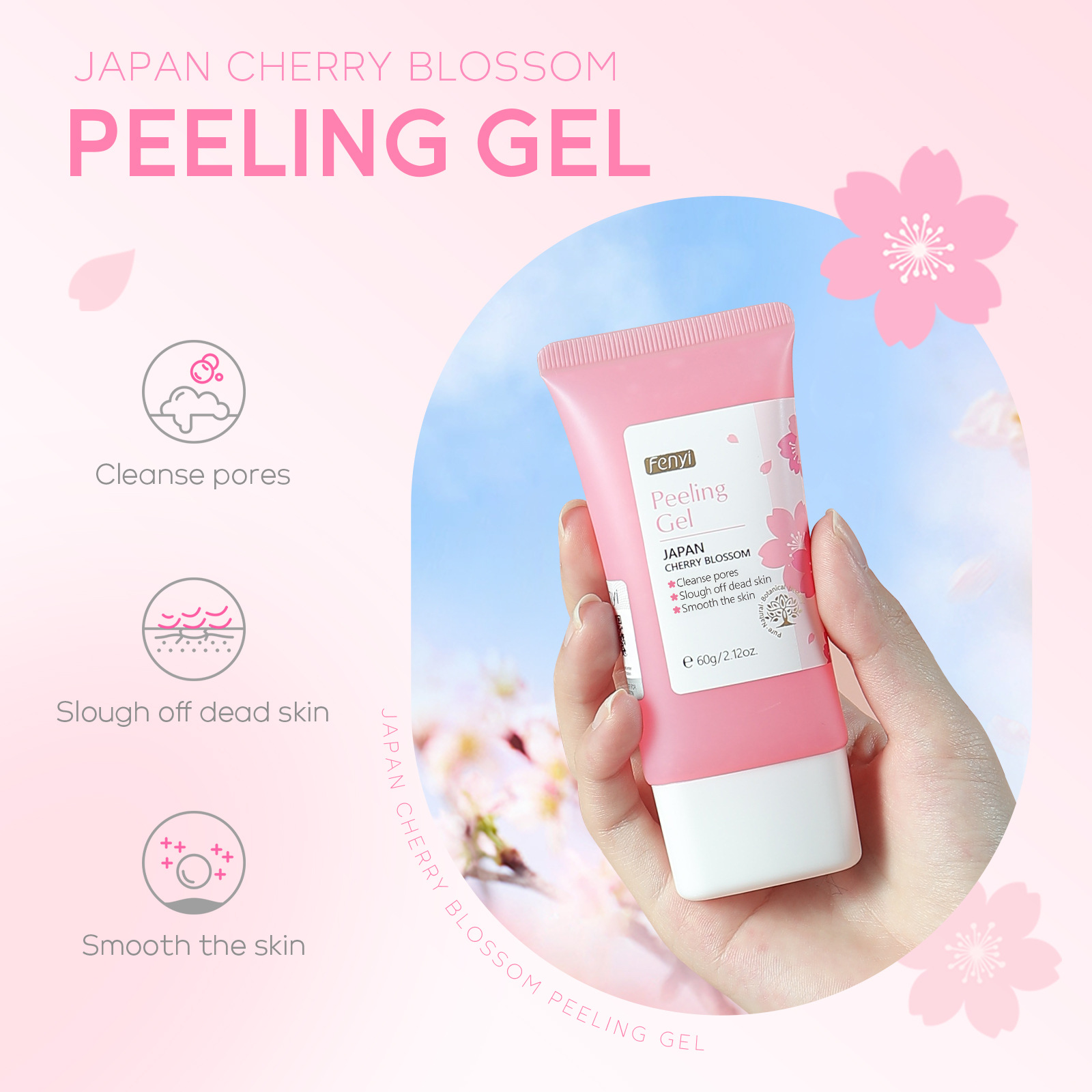 Cross-border Fenyi Japanese Sakura Keratin Gel 60g Hydrating, Moisturizing and rejuvenating facial and body cleansing skin care product details Picture