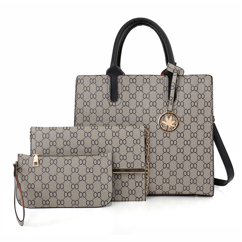 New European and American cross-border fashion women's bag three-piece set, mother-and-child bag, versatile, large-capacity crossbody single-shoulder bag details Picture