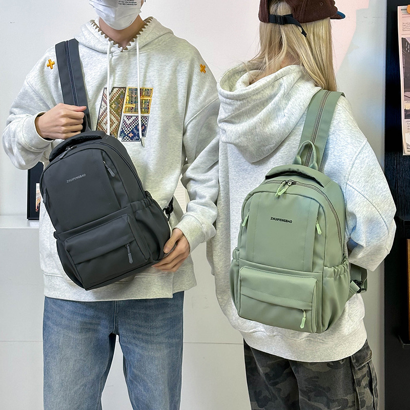 Simple solid-color chest bag, casual travel crossbody bag, unisex single-shoulder bag, sports bag, versatile backpack details Picture