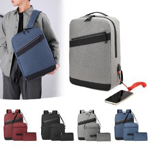 A new 16-inch cross-border computer three-in-one backpack with USB charging, a large-capacity business and leisure backpack for junior high school students, for men details Picture