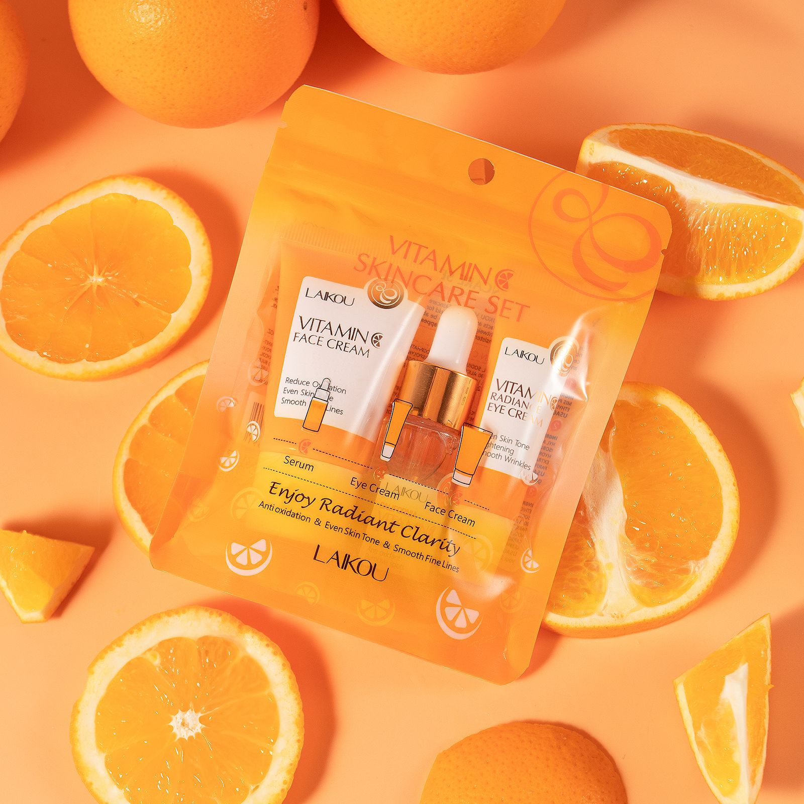 Factory wholesale cross-border Laicome Vitamin C skin care Set 3-piece facial care hydrating and moisturizing skin care set in stock full figure