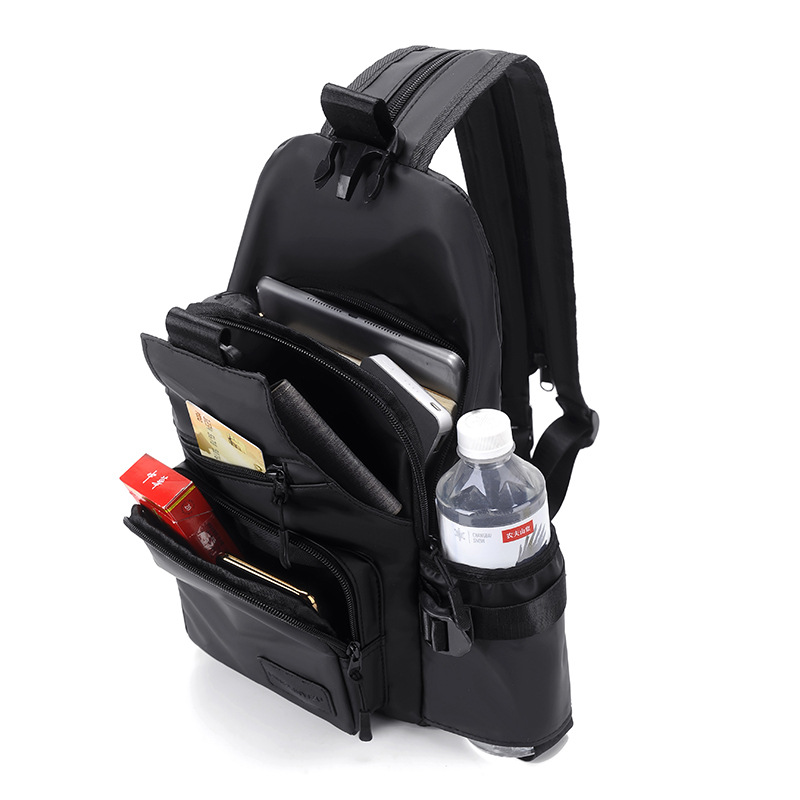 Wholesale new large-capacity men's chest bags, single-shoulder crossbody water cup bags, multi-functional waterproof outdoor small backpacks Application Scenario