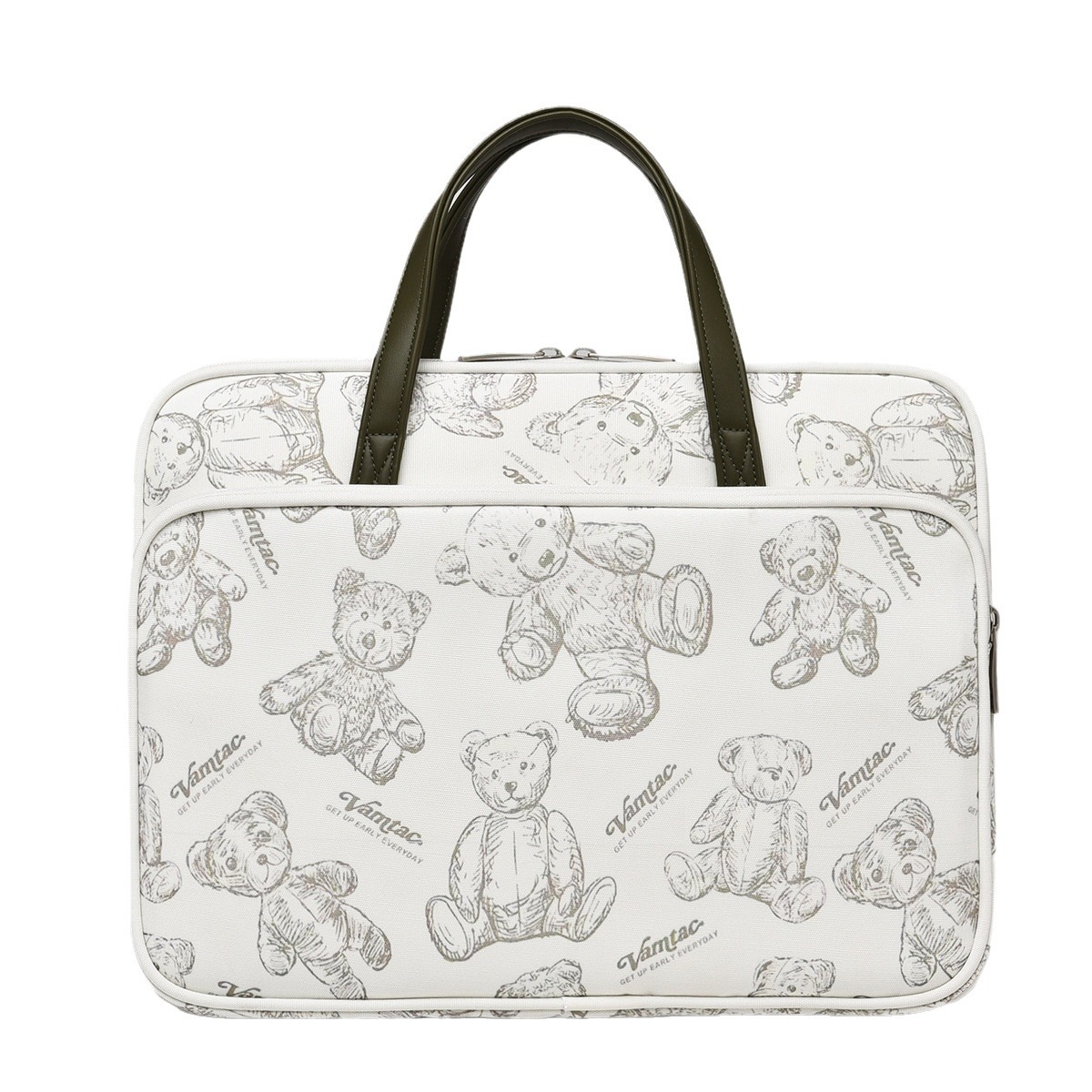 Cartoon Bear Laptop Bag 14-inch high school girls' appearance level suitable for Apple and Huawei 180 full opening laptop bag Item Picture
