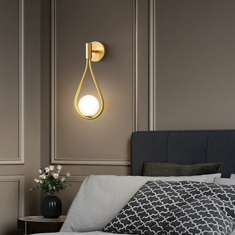 Minimalist Nordic modern wall lamps, simple restaurant and hotel corridor passageway lights, creative and light luxury bedroom led bedside lamps details Picture