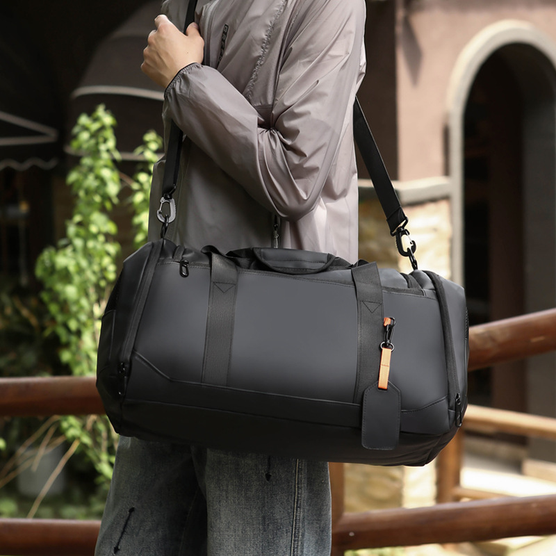 Wholesale hand-held travel bags, men's sports and fitness bags, training bags, large-capacity women's dry and wet separation shoes, printed logos details Picture