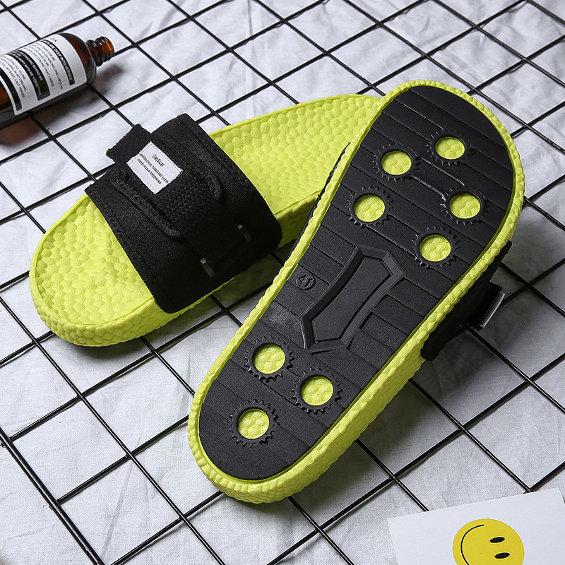 Lu 'an Popcorn Slippers for men's summer outdoor fashion men's sandals with Velcro and eva soft soles, one-word flip-flops full figure