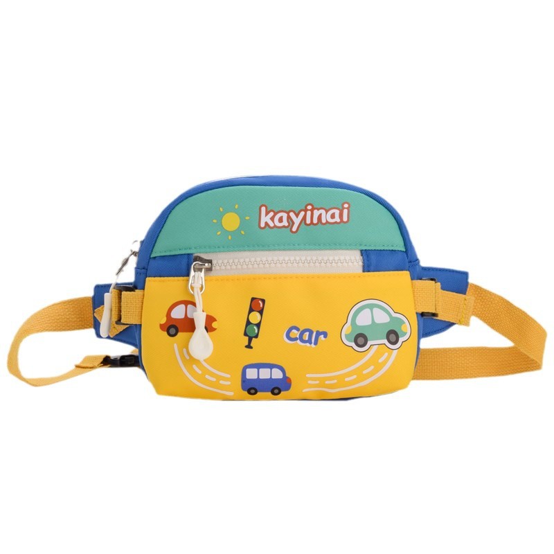 Children's bags, cute cartoon car prints, boys' and girls' crossbody bags, chest bags, kindergarten baby gift bags Item Picture