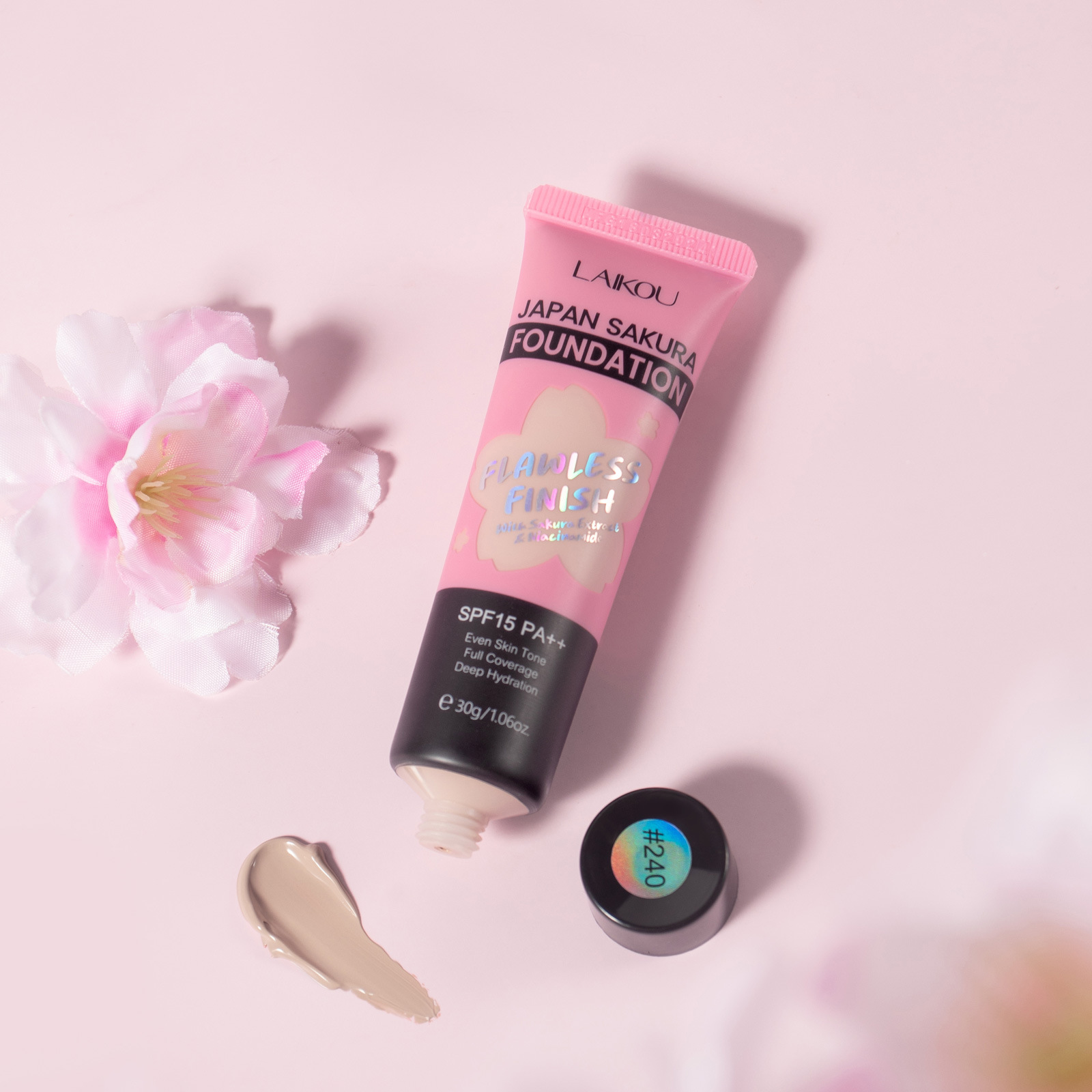 Cross-border Laicome Sakura Foundation 30g (tube), 3 colors to choose from, foundation concealer manufacturer, one-piece consignment full figure