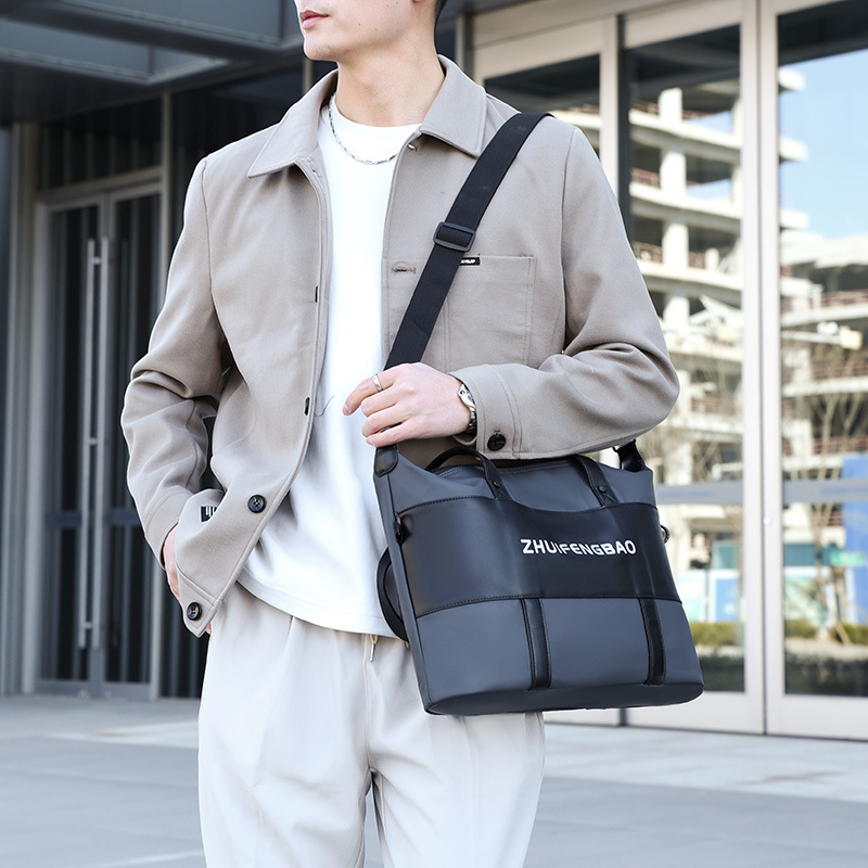 Amazon men's handbag, European and American trend briefcase, large capacity water-resistant handbag, business shoulder bag Application Scenario