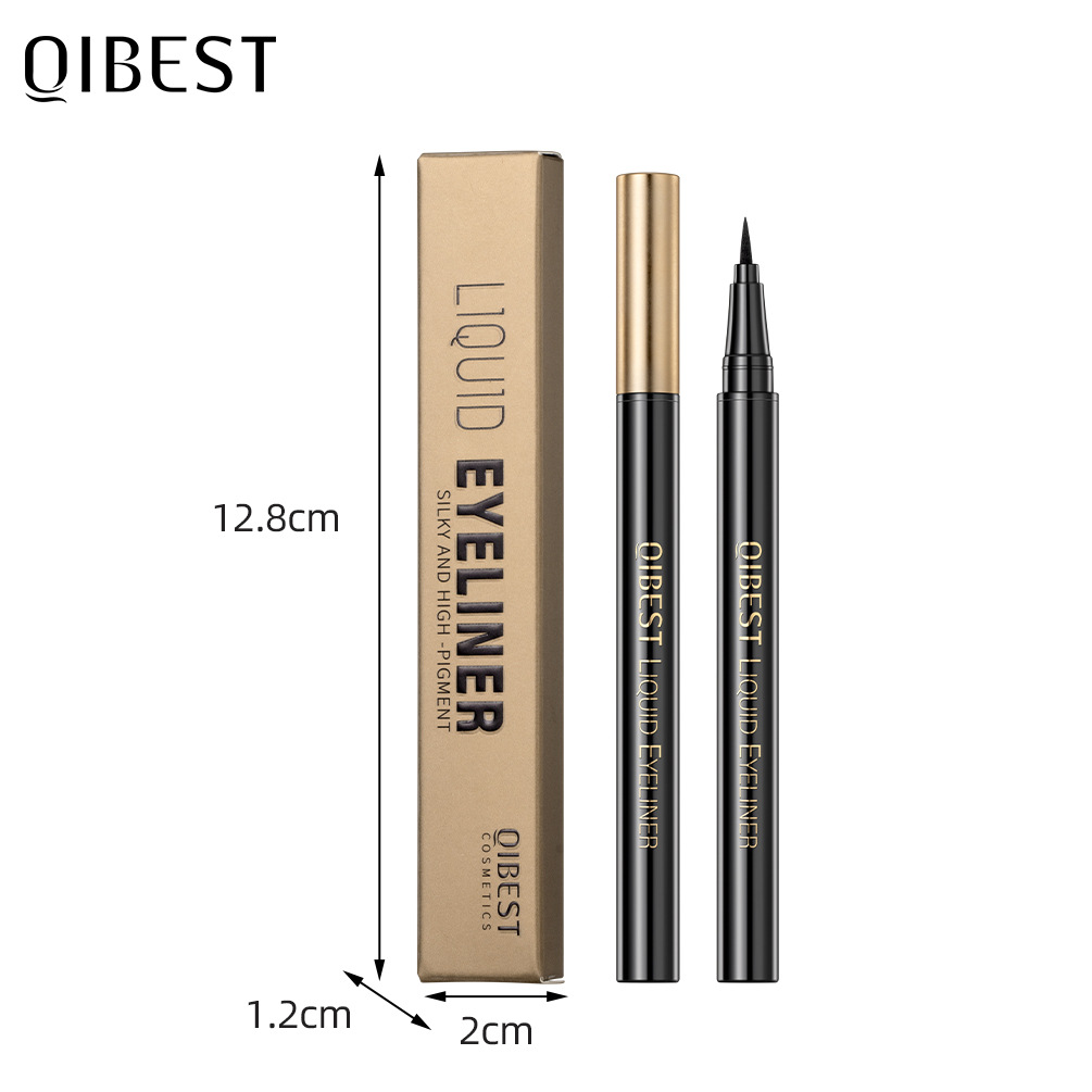 QIBEST eyeliner Liquid Pen is sweat-proof, non-smudging, quick-drying and not easy to smudge. New hand eyeliner liquid pen is waterproof and suitable for makeup wholesale Item Picture