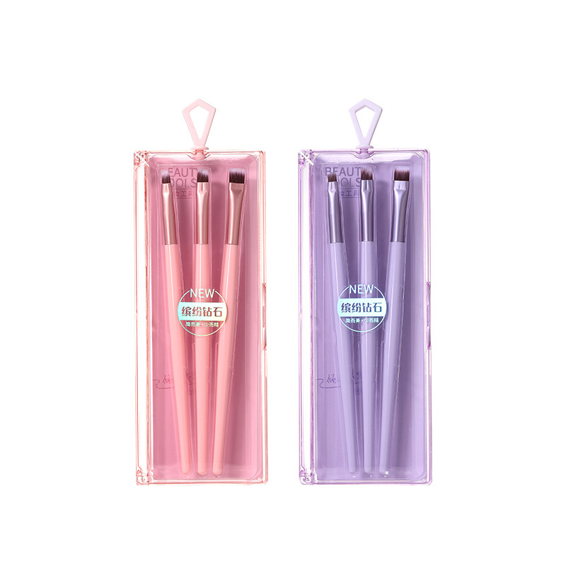 LMLTOP Makeup Brush Set: 3-piece eyeshadow brush, eyeliner brush, portable makeup set, SY610 Item Picture