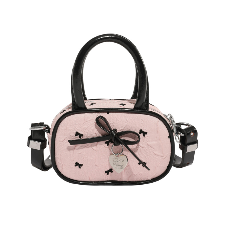 Pink bow bag 2025 Summer new style, niche and stylish design, underarm bag, mini single-shoulder crossbody bag Item Picture