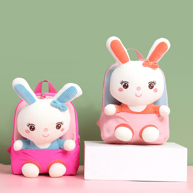 2021 New Cartoon plush children's small backpack, lightweight schoolbag for kindergarten babies, and backpacks for boys and girls traveling full figure