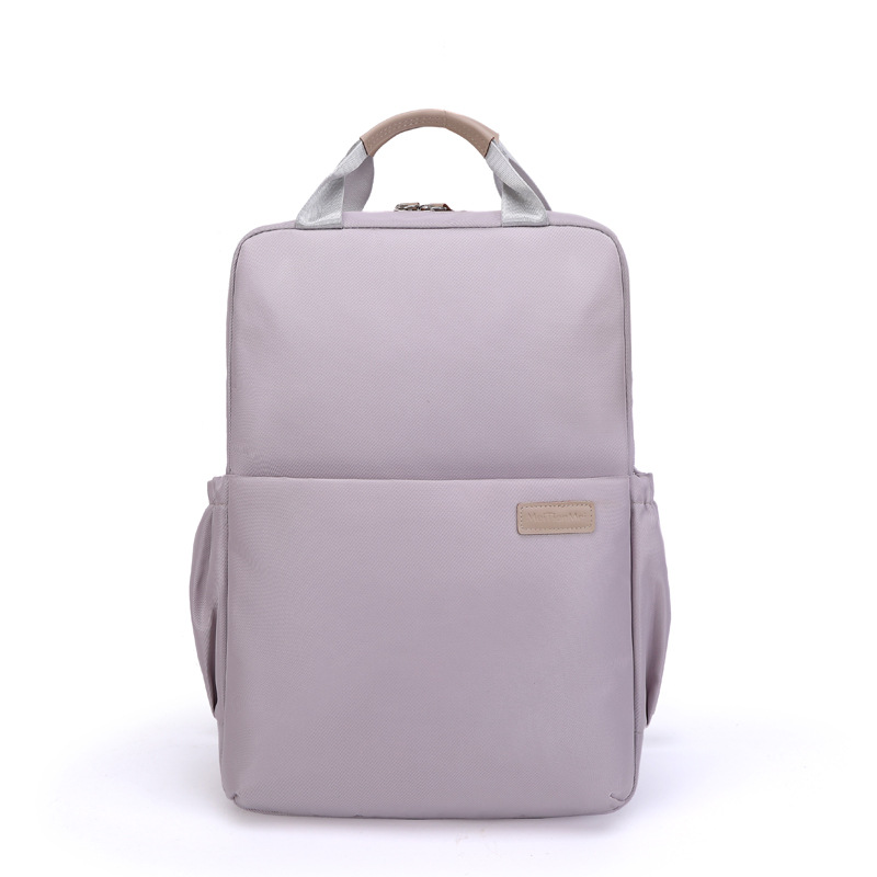 Ladies' simple backpack, shockproof computer bag, multi-functional and fashionable student backpack, solid-color casual commuting backpack for men Item Picture