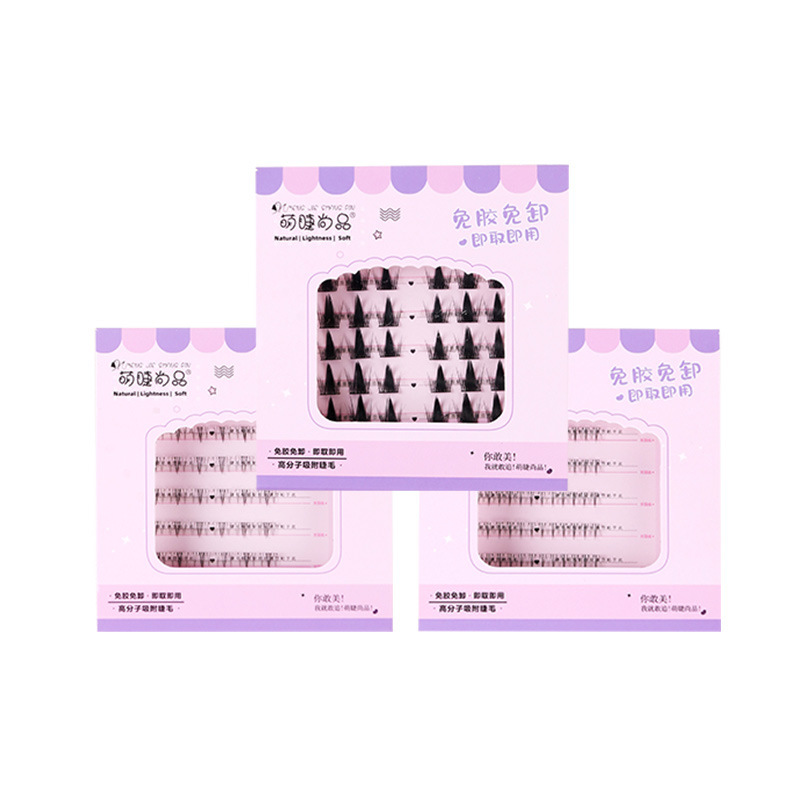 Glue-free false eyelashes for lazy beginners, naughty elves, little wildcat, little flame, natural and realistic segmented lower eyelashes Item Picture