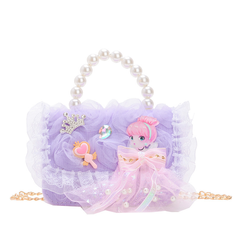 Cute girl crossbody bag, stylish and fashionable children's hand-held crossbody bag, princess scarf, Elsa princess online red envelope Item Picture