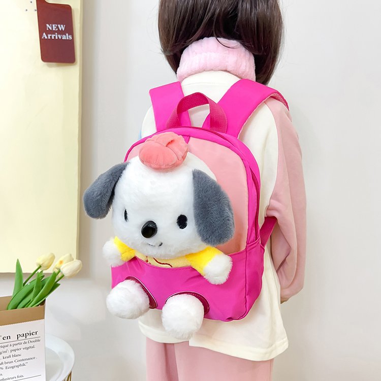 Cartoon plush toy backpacks, cute and trendy kindergarten backpacks, large-capacity children's school bags manufacturers full figure