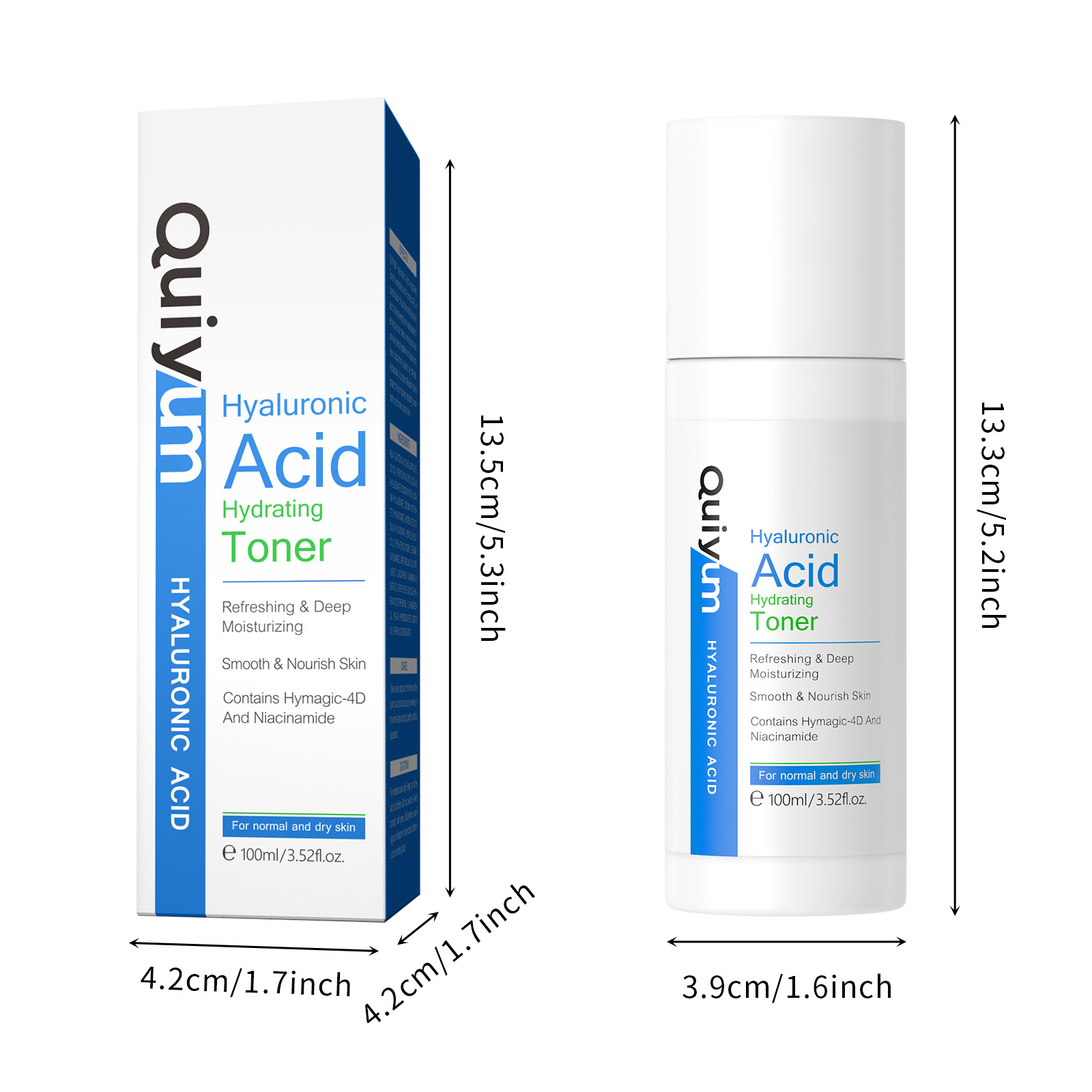 Cross-border quiyum Hyaluronic Acid Toner 100ml for hydrating, moisturizing, refining pores and brightening skin tone in stock Item Picture