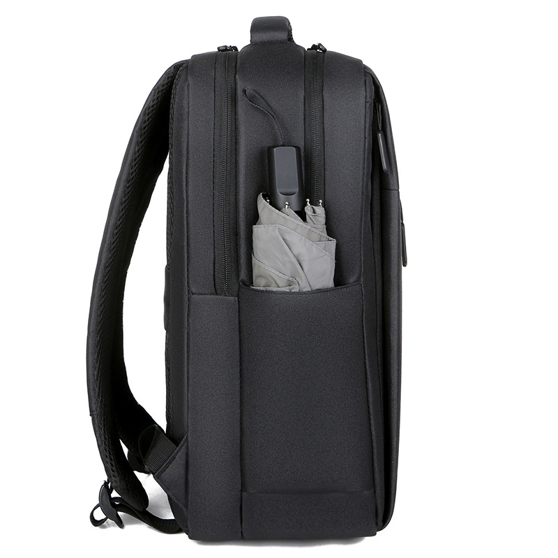 Upgraded large-capacity solid-color double-shoulder computer bag, double-layer business commuting backpack, college student schoolbag with logo printing Specification drawing