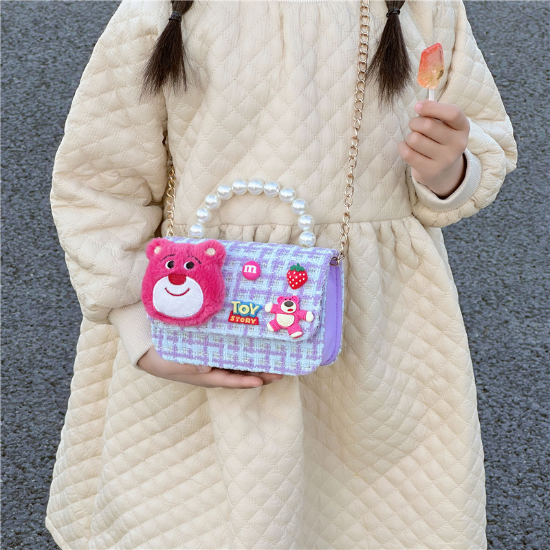 2024 New stylish princess pearl hand-held coin purse, fashionable children's single-shoulder bag, cute kids and girls' crossbody bag details Picture