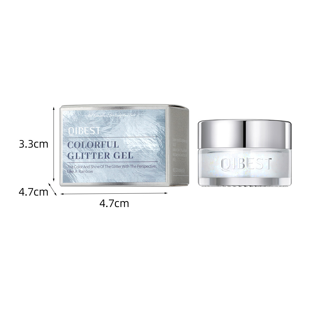 QIBEST Glue-free Sequin Gel, Sequin Brightening, Highlighter Glitter Eyeshadow Cream, Facial Sparkling Stage Makeup Item Picture