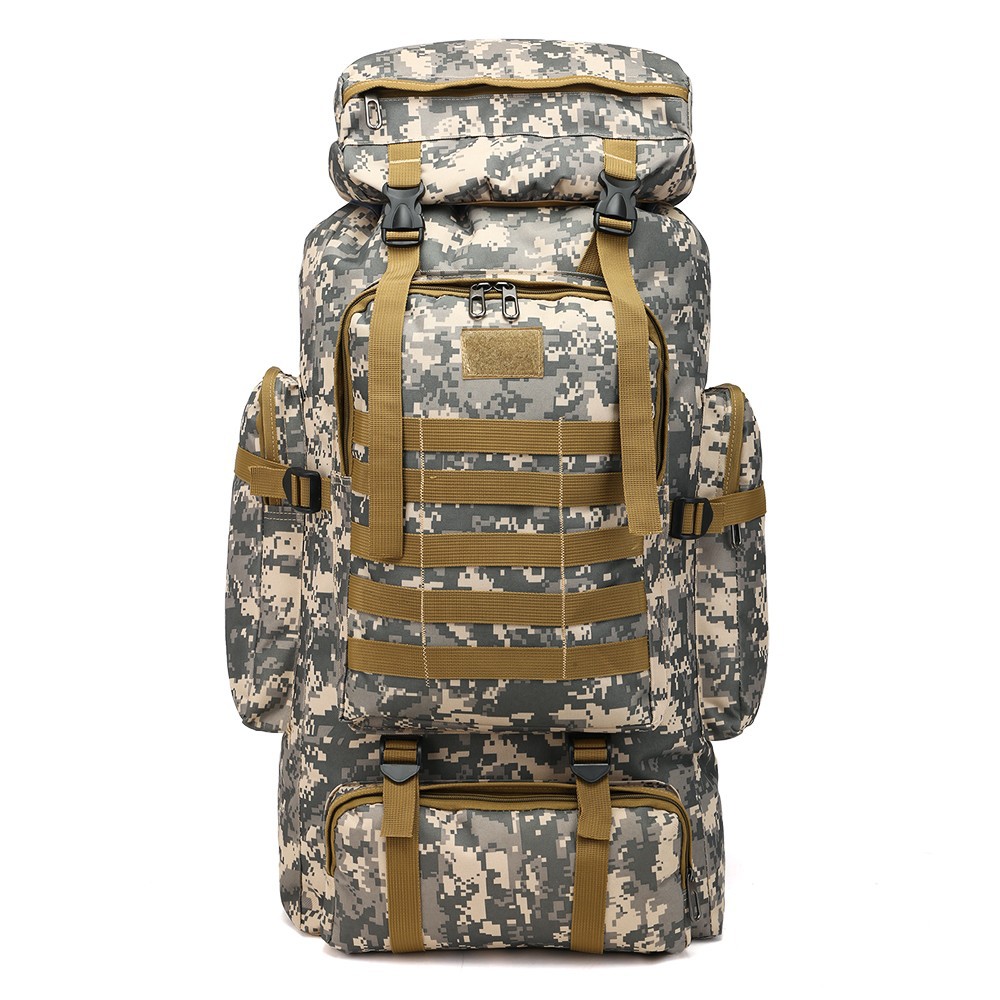 New cross-border men's travel bag, multi-pocket outdoor hiking backpack, large capacity 80L camouflage casual luggage bag full figure