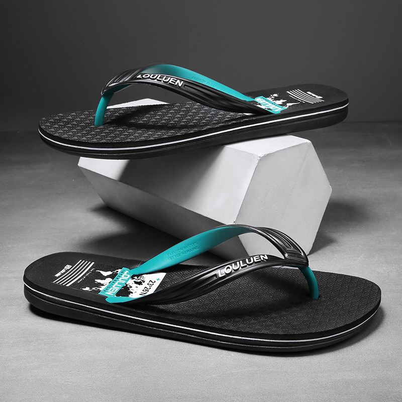 Lu 'an Summer Beach flip-flops casual men's flip-flops men's outerwear anti-slip flip-flops men's wholesale details Picture