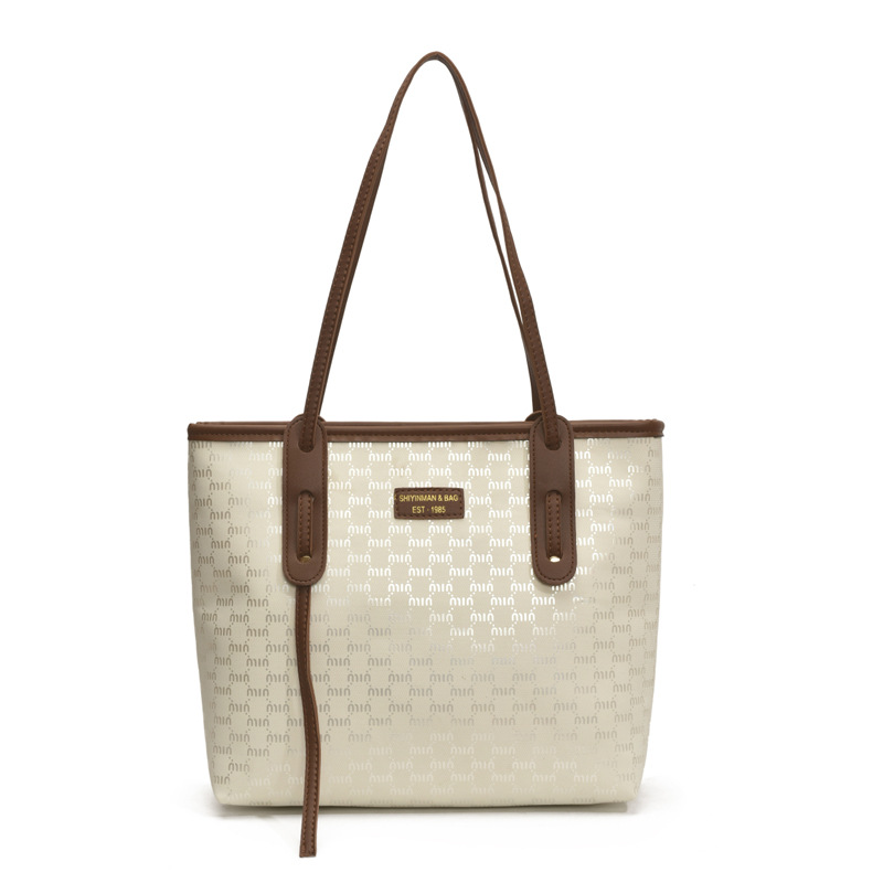 Niche fashion single-shoulder bag 2025 Korean version, large-capacity new Tote bag, commuter bag, simple printed handbag Item Picture