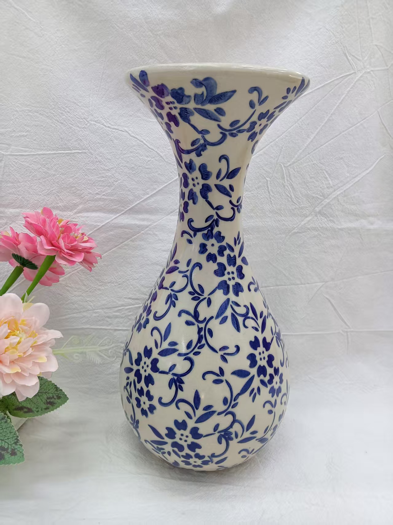 国潮摆件居装饰艺术品 小巧中国风简约设计花艺插花瓶青花瓷精致陶瓷花瓶装饰                      