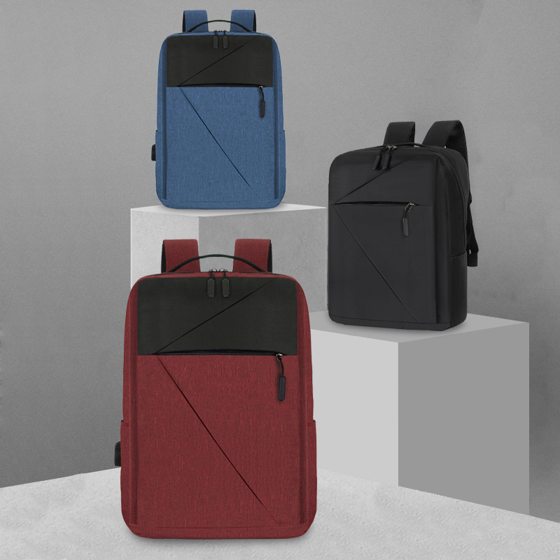 New Oxford fabric solid color backpack, a fashionable and simple large-capacity backpack for business commuting and college students' computer schoolbag Application Scenario