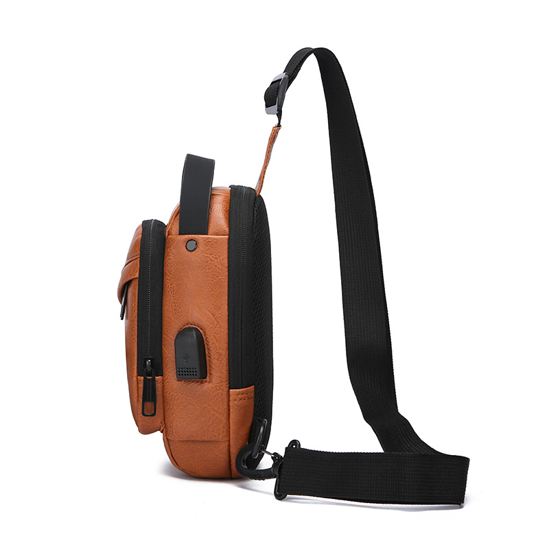 Men's chest bag, casual water-repellent single-shoulder crossbody bag, men's high-end outdoor travel bag, cycling bag, storage bag Item Picture