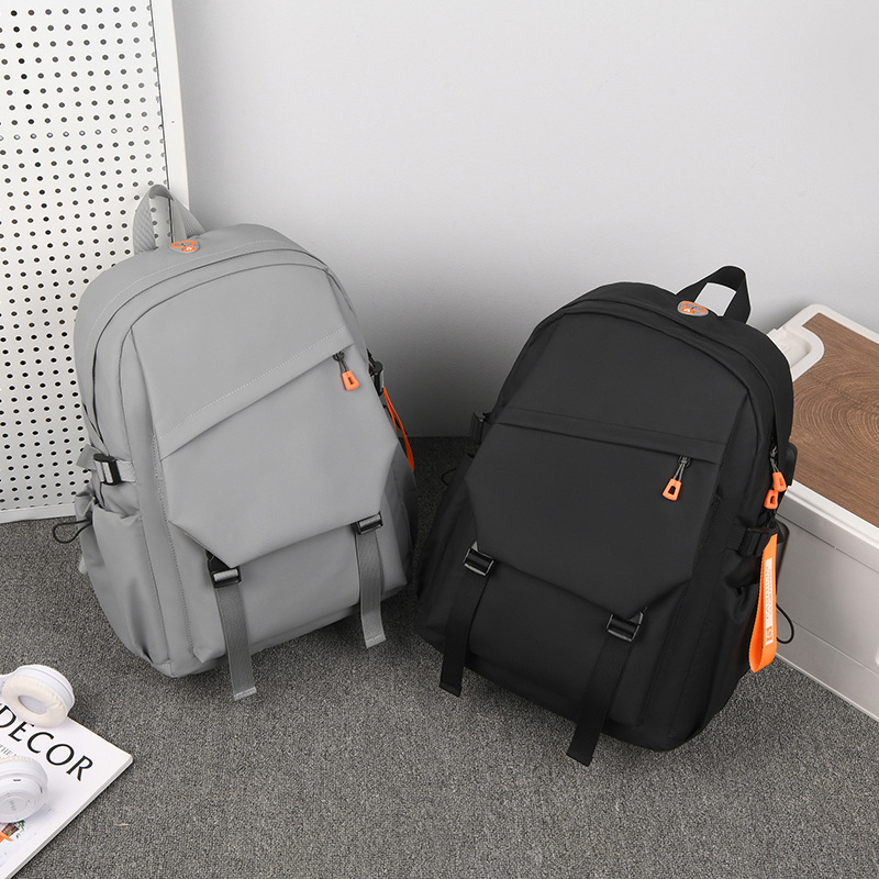 New men's casual travel backpack, middle school schoolbag, and custom-made logo for double-shoulder computer bag details Picture