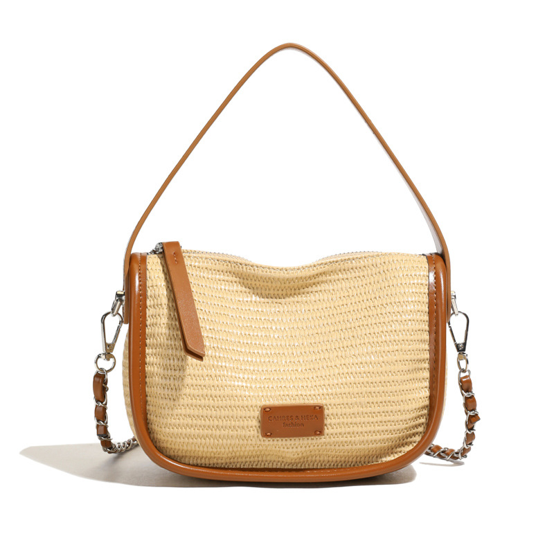 A new summer fashion handbag for women in 2025, featuring a contrasting color underarm bag. It's a Korean style, niche and simple single-shoulder crossbody bag Item Picture