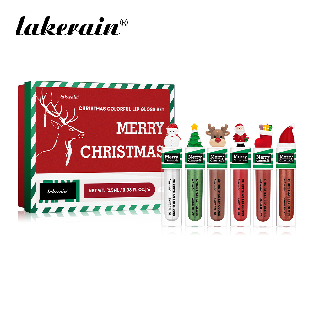 Lakerain Christmas Lip Gloss Set 6-piece Liquid Lipstick Lip gloss and Lip gloss set Item Picture