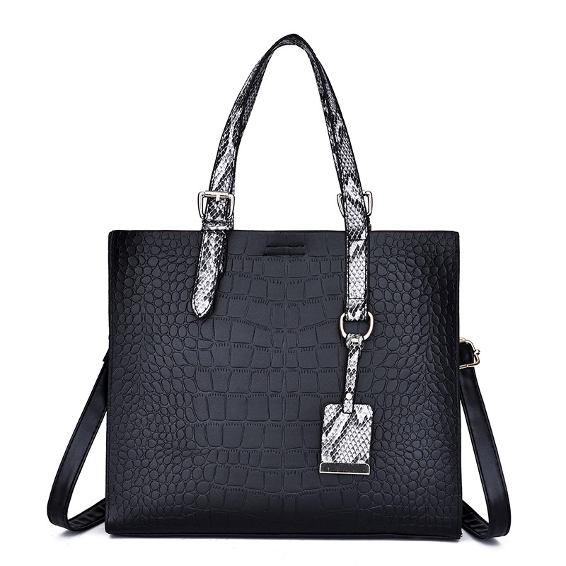 Ladies' crocodile-patterned single-shoulder bag, versatile crossbody bag, Korean trendy tote bag, cross-border wholesale handbag Item Picture