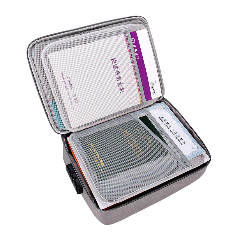 Multi-functional certificate storage bag, archive receipts, A4 important documents, household register organization bag, document storage box Specification drawing